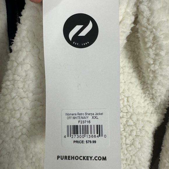 Pure Hockey Women's Retro‎ Sherpa full zip Jacket, sz 2X, NWT $80 - Picture 4 of 6